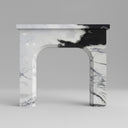 modern marble fireplace mantel in Panda White - Image 1