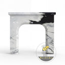 modern marble fireplace mantel | arched minimalist design | Width 59" | Panda White Marble