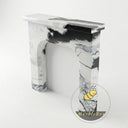 modern marble fireplace mantel | arched minimalist design | Width 59" | Panda White Marble