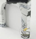modern marble fireplace mantel in Panda White - Image 6