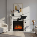 marble fire place in Panda White - Image 2