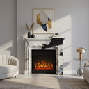 marble fire place in Panda White - Image 2