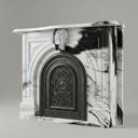 victorian marble fireplace | Arched Black-Veined Surround | Width: 59 Inch | Panda White marble