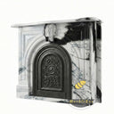 victorian marble fireplace | Arched Black-Veined Surround | Width: 59 Inch | Panda White marble