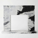 fluted modern marble fireplace surround in Panda White - Image 1