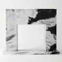 fluted modern marble fireplace surround | vertical reeded texture | 59" Width | Panda White