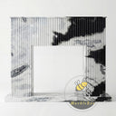 fluted modern marble fireplace surround  in Panda White - Image 3