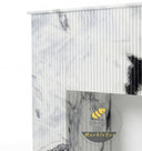 fluted modern marble fireplace surround  in Panda White - Image 6