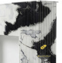 fluted modern marble fireplace surround | vertical reeded texture | 59" Width | Panda White