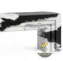 electric fireplace marble surround in Panda White - Image 5