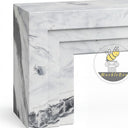 electric fireplace marble surround | Geometric stepped design | Width: 63 Inch | Panda White