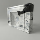 white marble fireplace mantel in Panda White - Image 1