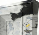 white marble fireplace mantel in Panda White - Image 7