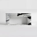 electric marble fireplace surround | dentil molded cornice | 60 Inch | Panda White