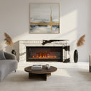 electric marble fireplace surround in Panda White - Image 2