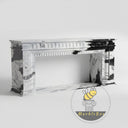 electric marble fireplace surround in Panda White - Image 4