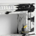 electric marble fireplace surround in Panda White - Image 5