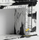 electric marble fireplace surround in Panda White - Image 7