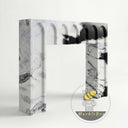 custom marble fire surround for sale | Arched fluted panels | 59.06" Width | Panda White