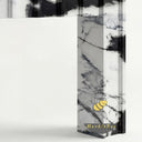 custom marble fire surround for sale | Arched fluted panels | 59.06" Width | Panda White