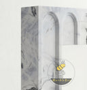 custom marble fire surround for sale | Arched fluted panels | 59.06" Width | Panda White