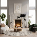custom modern marble fireplace for sale in Panda White - Image 2