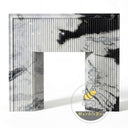custom modern marble fireplace for sale in Panda White - Image 3