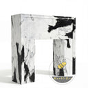 custom modern marble fireplace for sale | Fluted geometric design | Width 59 Inch | Panda White