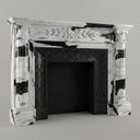 marble mantelpiece | Corinthian Column Carving | Width: 59 Inch | Panda White