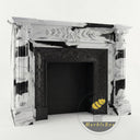 marble mantelpiece | Corinthian Column Carving | Width: 59 Inch | Panda White