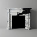 marble fireplace hearth in Panda White - Image 1