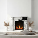 marble fireplace hearth | Bold contrast surround | 59 Inch Width | Panda White marble