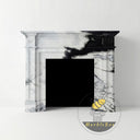 marble fireplace hearth in Panda White - Image 3