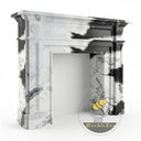 marble fireplace hearth in Panda White - Image 4