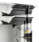 marble fireplace hearth in Panda White - Image 5