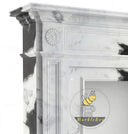 marble fireplace hearth | Bold contrast surround | 59 Inch Width | Panda White marble