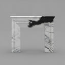 white marble fireplace surround in Panda White - Image 1