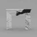 white marble fireplace surround in Panda White - Image 1