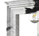 white marble fireplace surround in Panda White - Image 7