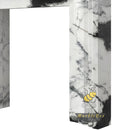 white marble fireplace surround | Bold linear stepping | 59 Inch Width | Panda White