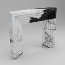 waterfall marble fireplace surround in Panda White - Image 1