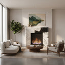waterfall marble fireplace surround in Panda White - Image 2