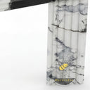 waterfall marble fireplace surround in Panda White - Image 7