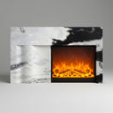 electric marble fireplace surround | Asymmetrical Modern Design | Width 63" | Panda White