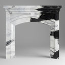 custom marble fireplace surround in Panda White - Image 1