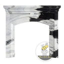 custom marble fireplace surround | Bold Arched Design | 61 Inch Width | Panda White