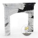 custom marble fireplace surround | Bold Arched Design | 61 Inch Width | Panda White