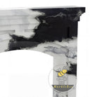 custom marble fireplace surround | Bold Arched Design | 61 Inch Width | Panda White