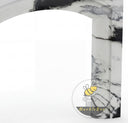 custom marble fireplace surround | Bold Arched Design | 61 Inch Width | Panda White