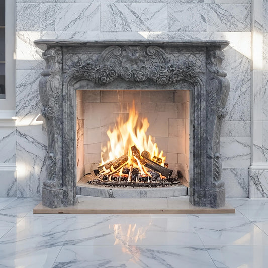 Grey Marble Fire Surround